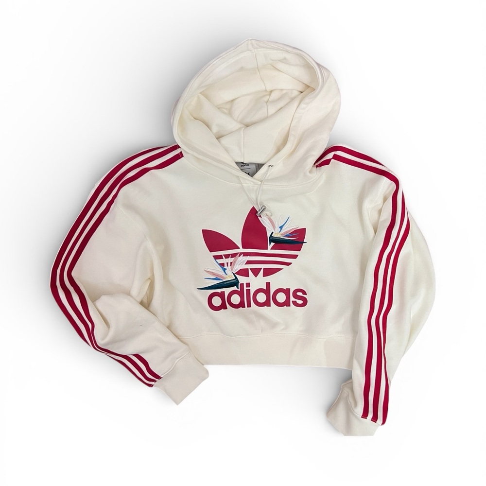 Adidas originals x Thebe Magugu Cropped Hoodie Sweatshirt - Picture 3 of 7